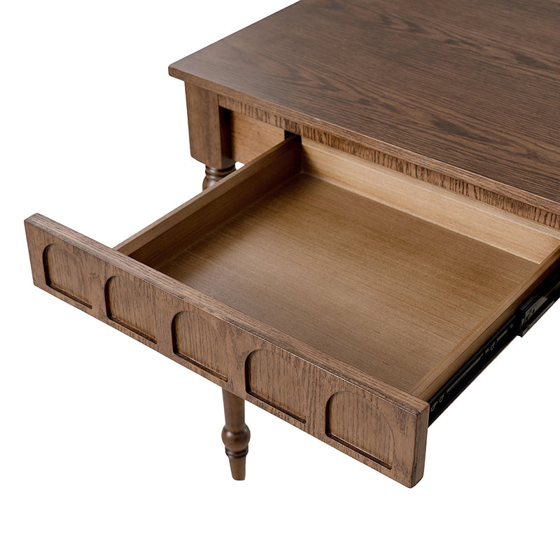 Theo Farmhouse 2-Drawer Office Desk with Charging & Tray