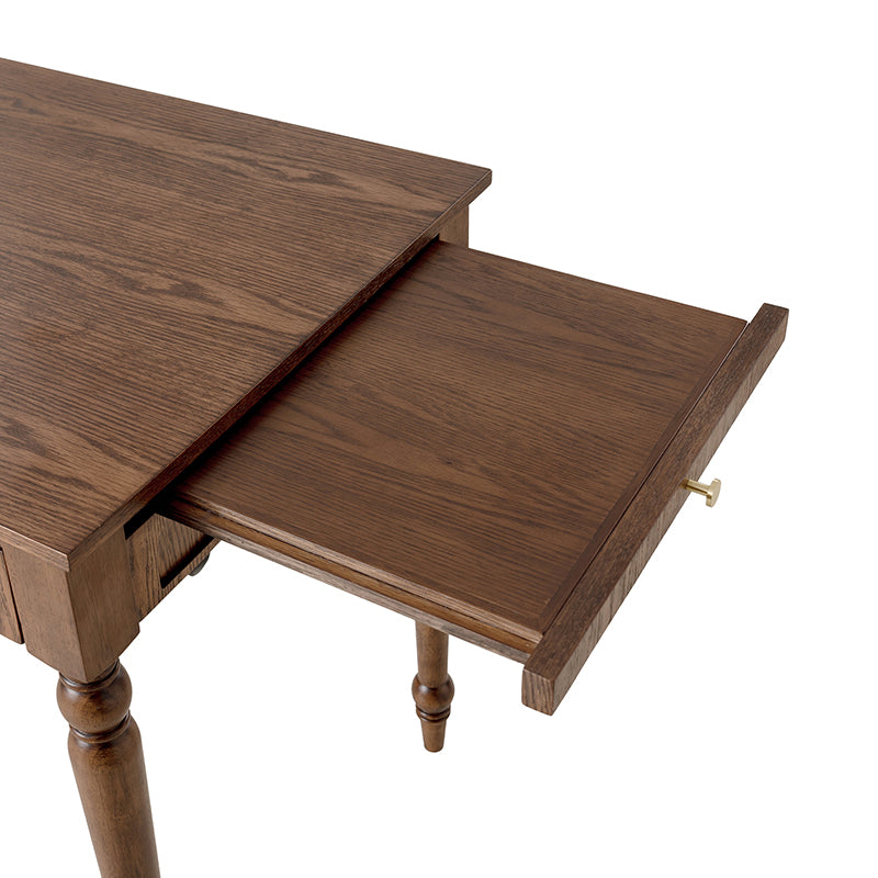 Theo Farmhouse 2-Drawer Office Desk with Charging & Tray