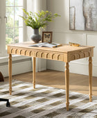 Theo Farmhouse 2-Drawer Office Desk with Charging & Tray