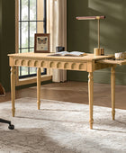 Theo Farmhouse 2-Drawer Office Desk with Charging & Tray