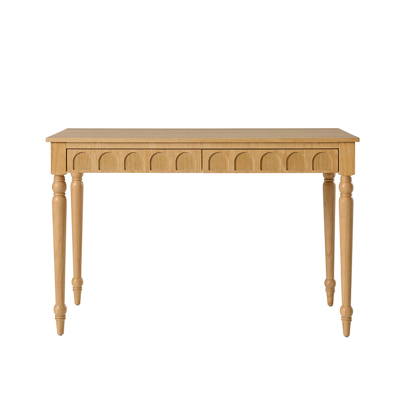 Theo Farmhouse 2-Drawer Office Desk with Charging & Tray