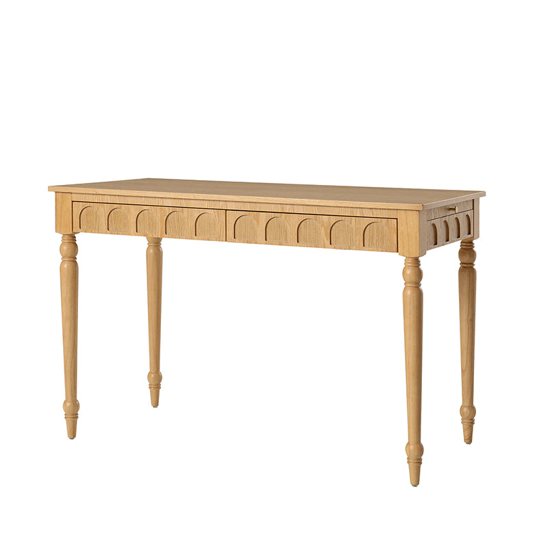 Theo Farmhouse 2-Drawer Office Desk with Charging & Tray