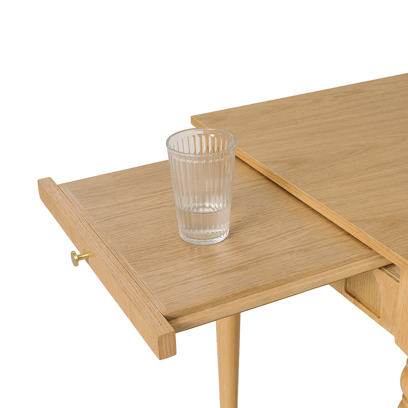 Theo Farmhouse 2-Drawer Office Desk with Charging & Tray