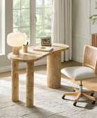 Isaac Modern Burl Wood Desk with Sculptural Curves
