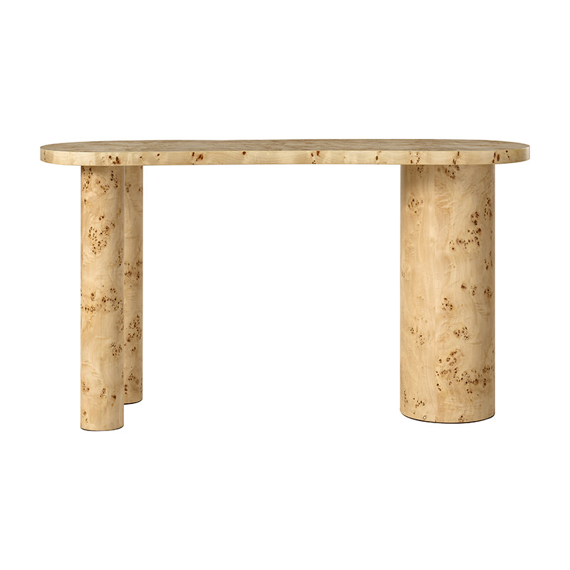 Isaac Modern Burl Wood Desk with Sculptural Curves