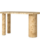 Isaac Modern Burl Wood Desk with Sculptural Curves