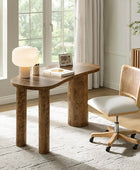 Isaac Modern Burl Wood Desk with Sculptural Curves