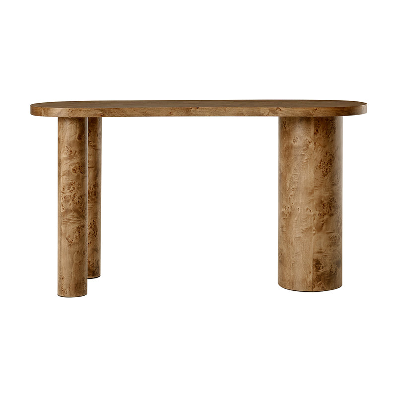 Isaac Modern Burl Wood Desk with Sculptural Curves