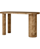 Isaac Modern Burl Wood Desk with Sculptural Curves