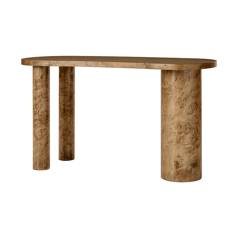 Isaac Modern Burl Wood Desk with Sculptural Curves