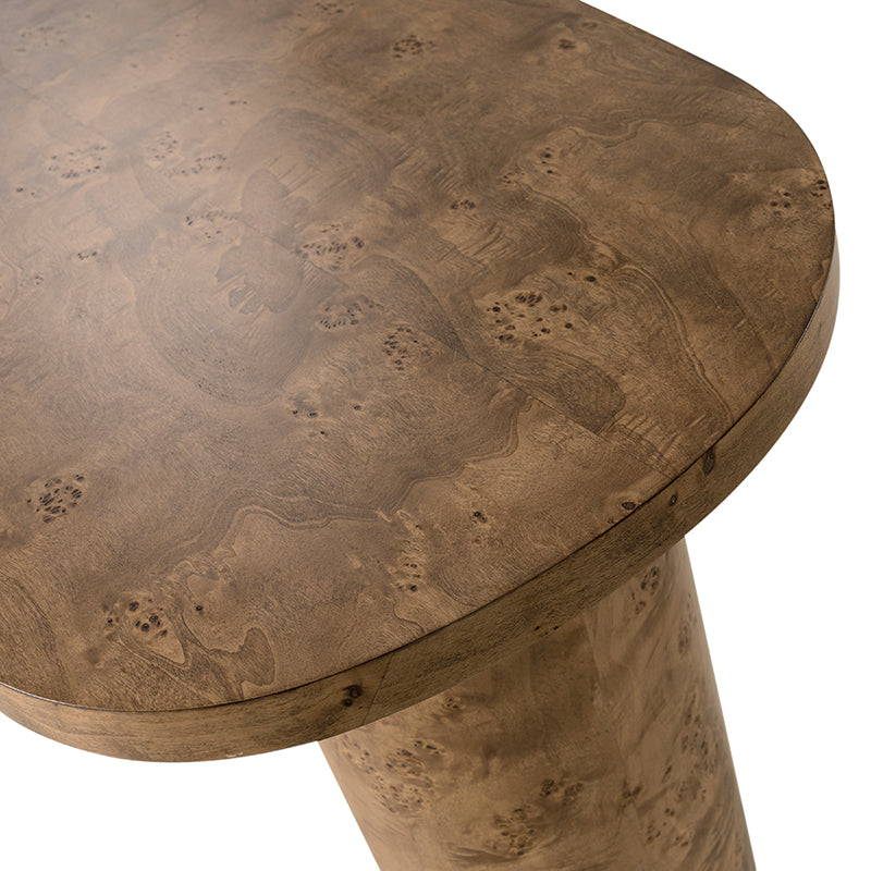 Isaac Modern Burl Wood Desk with Sculptural Curves