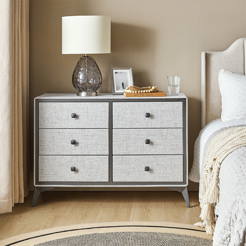 Laura 6-Drawer Upholstered Dresser