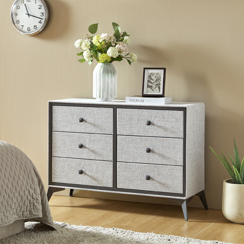 Laura 6-Drawer Upholstered Dresser