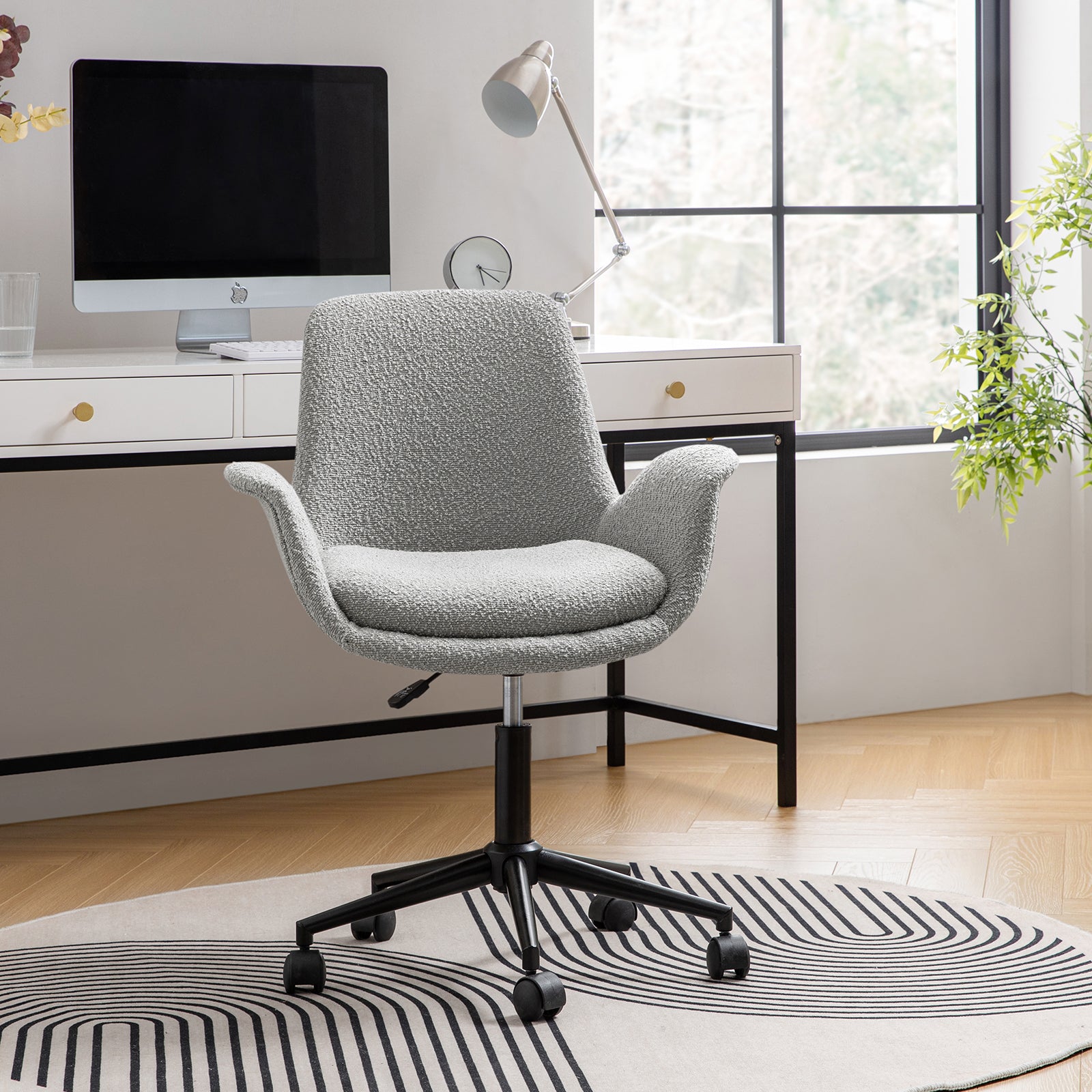 Hugo Mid-Back Office Chair with 360-Degree Swivel and Adjustable Height