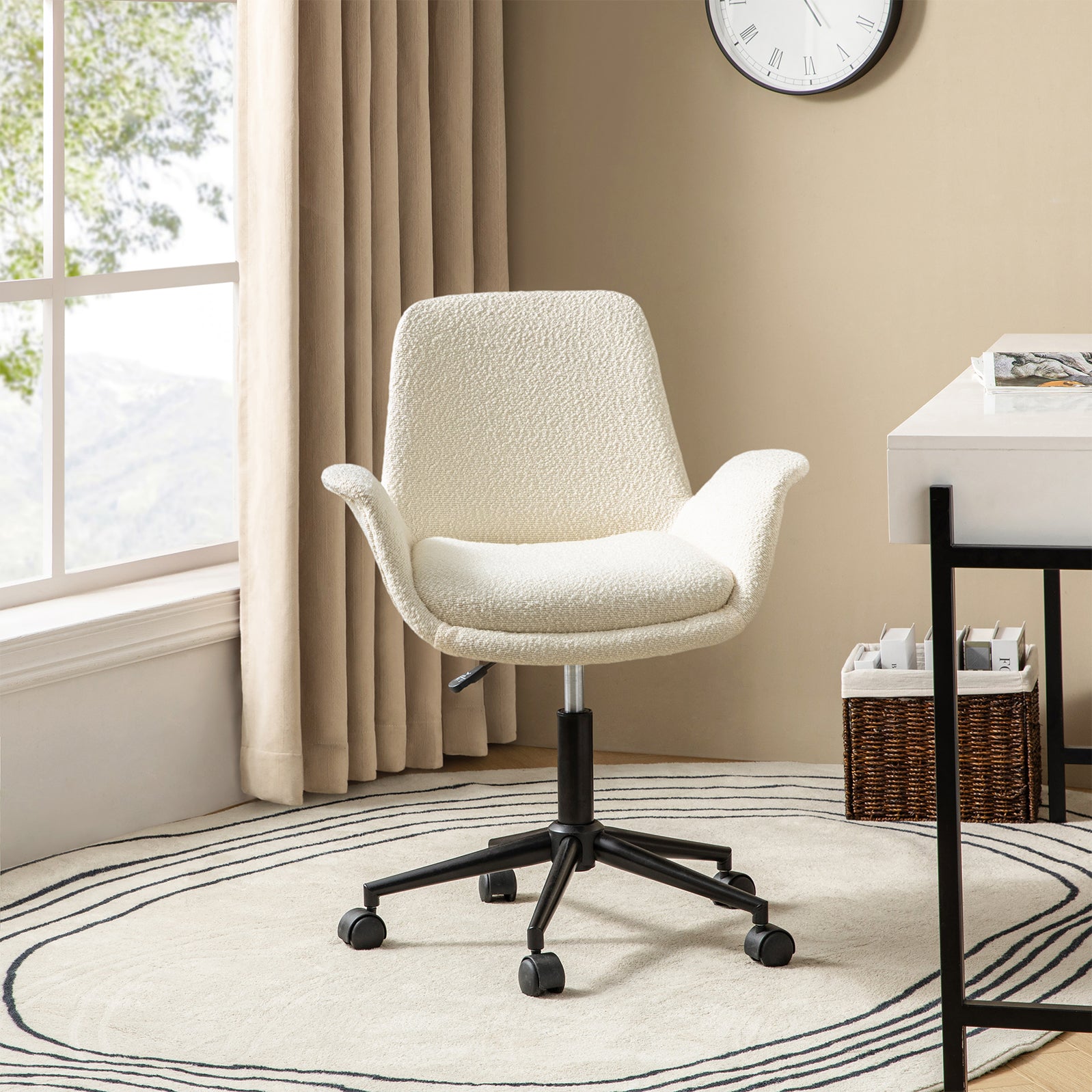 Hugo Mid-Back Office Chair with 360-Degree Swivel and Adjustable Height