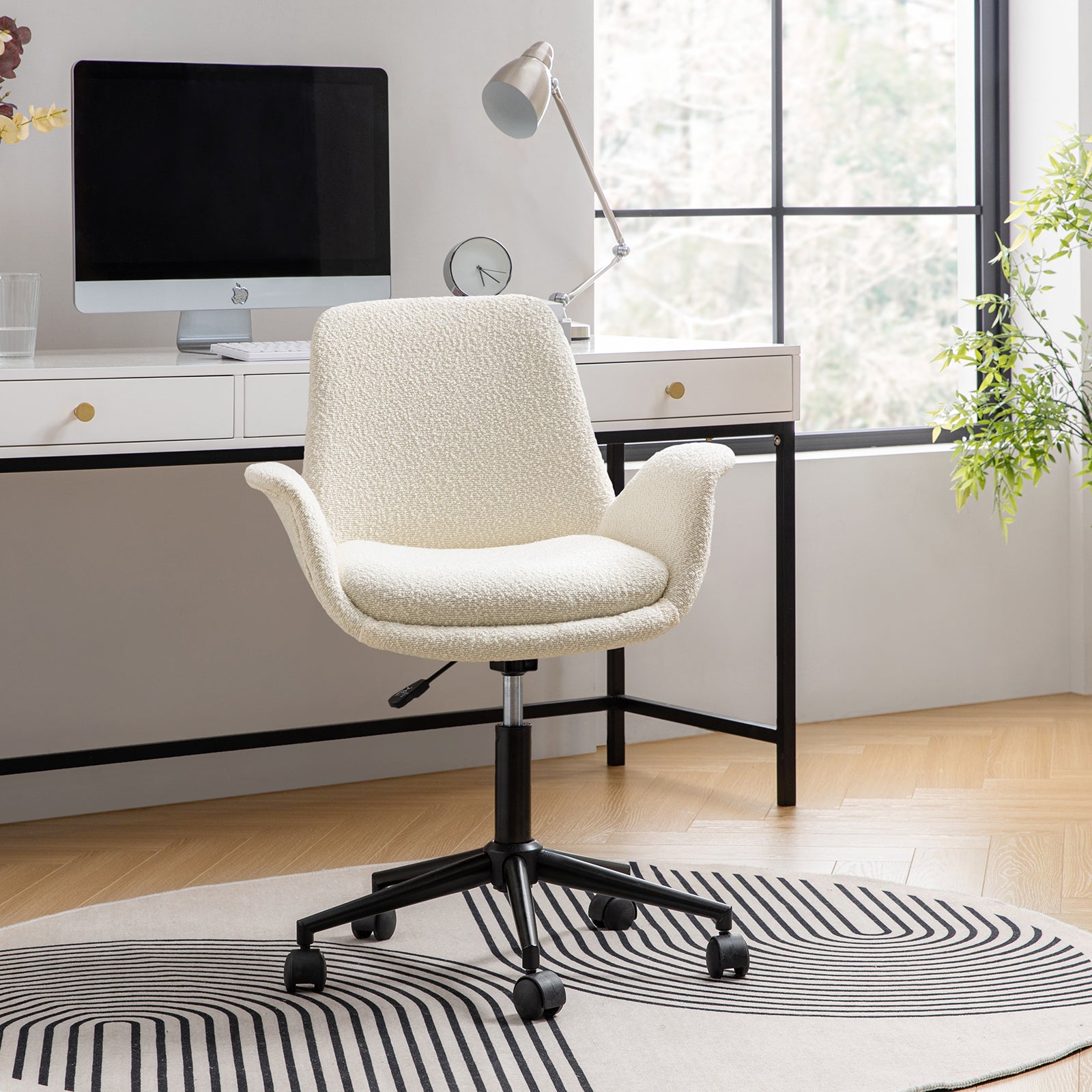 Hugo Mid-Back Office Chair with 360-Degree Swivel and Adjustable Height