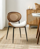 Curved Wood Backrest Cushion Dining Chair Set of 2