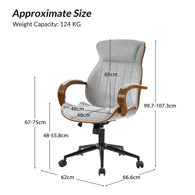 Amparo Adjustable Ergonomic Office Chair with Padded Arms