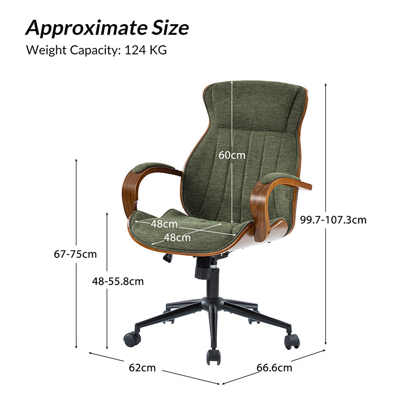 Amparo Adjustable Ergonomic Office Chair with Padded Arms