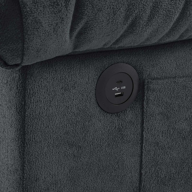 Hilario Loveseat with USB-C Ports Tufted Design