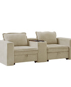 Miriam Sectional Sofa with Storage, Tabletop, Cup Holders & USB Ports