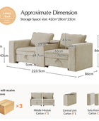 Miriam Sectional Sofa with Storage, Tabletop, Cup Holders & USB Ports