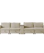 Miriam Sectional Sofa with Storage, Tabletop, Cup Holders & USB Ports