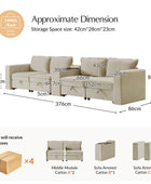 Miriam Sectional Sofa with Storage, Tabletop, Cup Holders & USB Ports