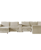 Miriam Sectional Sofa with Storage, Tabletop, Cup Holders & USB Ports