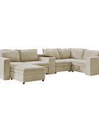 Miriam Sectional Sofa with Storage, Tabletop, Cup Holders & USB Ports