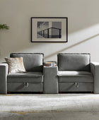 Miriam Sectional Sofa with Storage, Tabletop, Cup Holders & USB Ports
