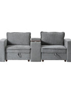 Miriam Sectional Sofa with Storage, Tabletop, Cup Holders & USB Ports