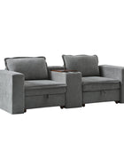 Miriam Sectional Sofa with Storage, Tabletop, Cup Holders & USB Ports