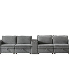 Miriam Sectional Sofa with Storage, Tabletop, Cup Holders & USB Ports