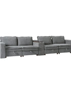 Miriam Sectional Sofa with Storage, Tabletop, Cup Holders & USB Ports