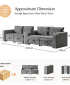 Miriam Sectional Sofa with Storage, Tabletop, Cup Holders & USB Ports