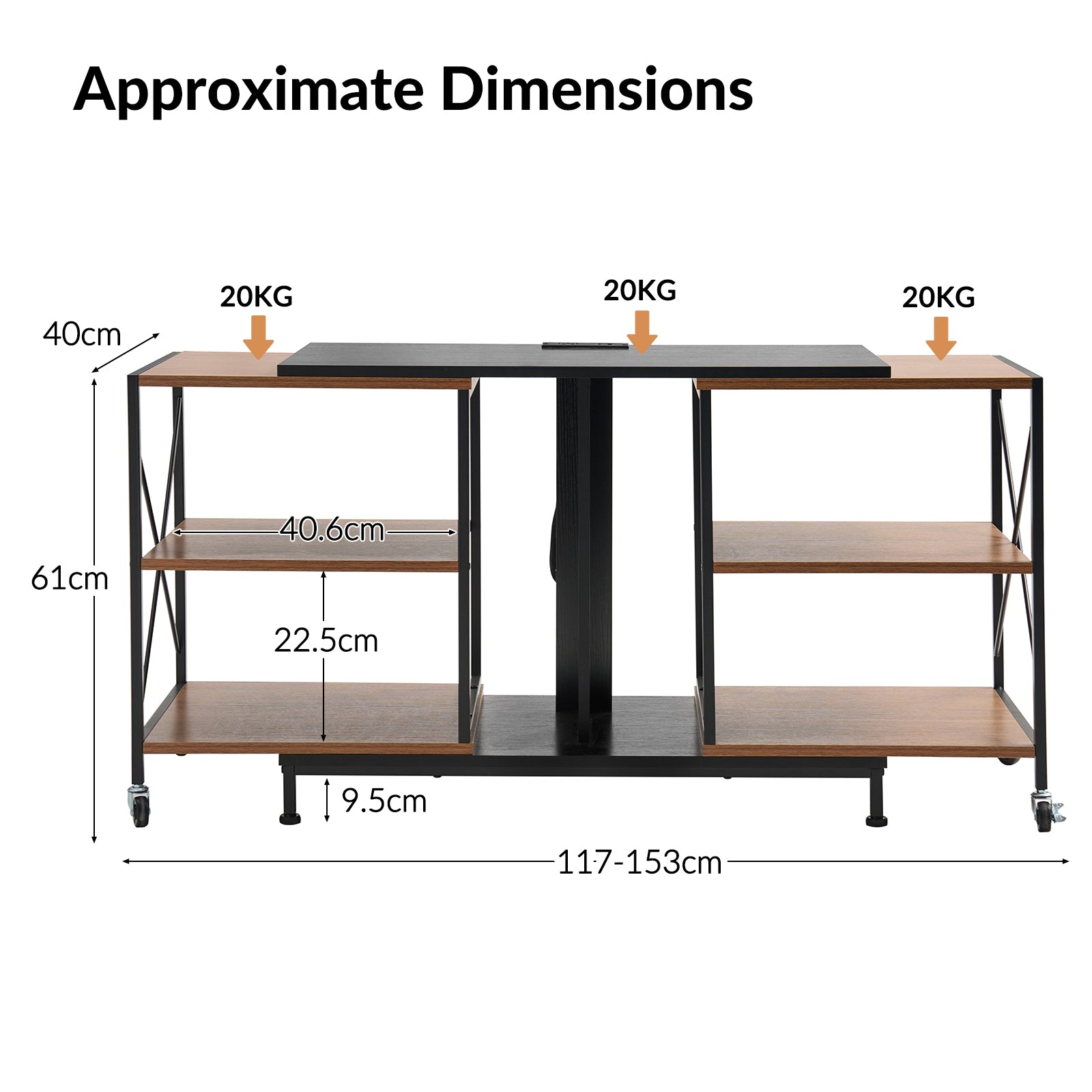 Paula Flexible TV Stand with Power Outlets