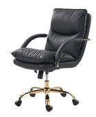 Sandy Ergonomic PU Leather Swivel Office Chair with Armrests