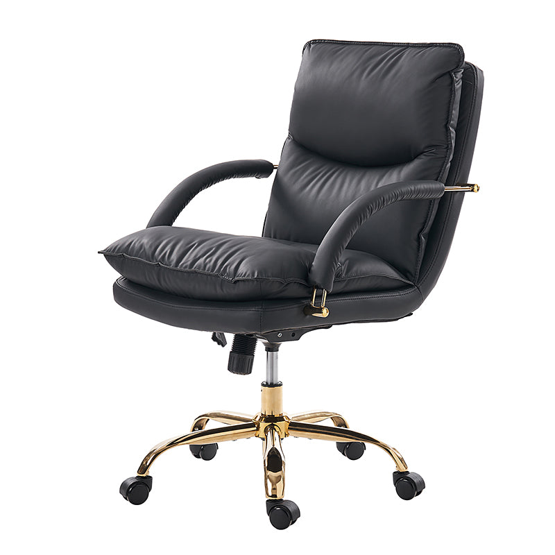 Sandy Ergonomic PU Leather Swivel Office Chair with Armrests