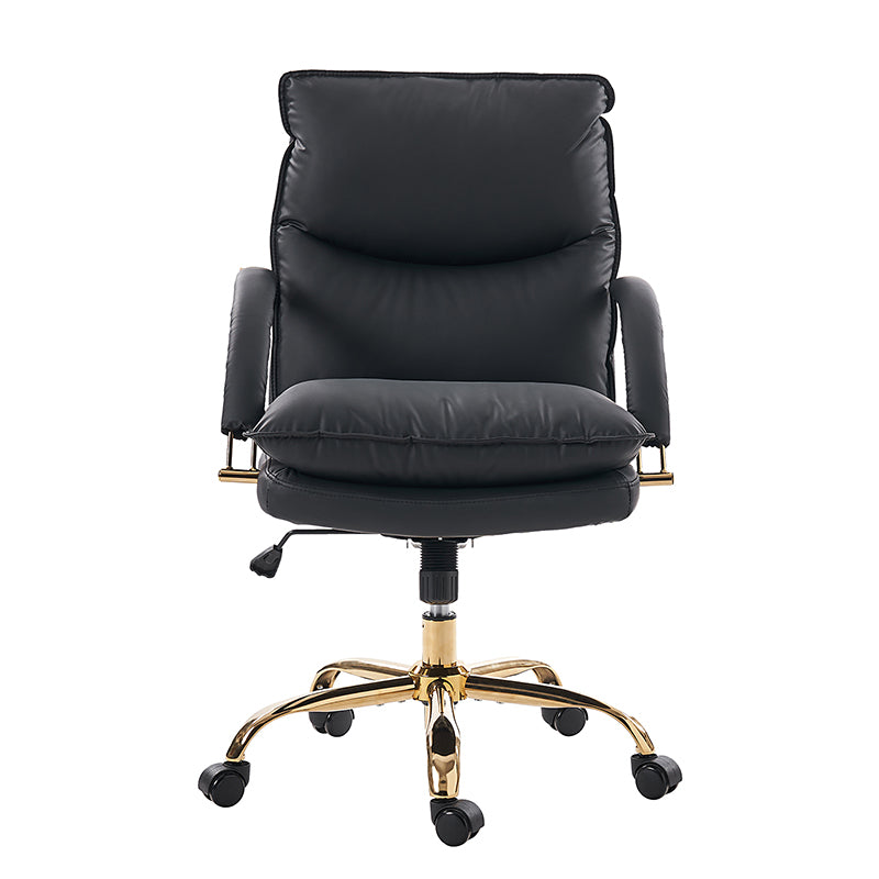 Sandy Ergonomic PU Leather Swivel Office Chair with Armrests