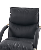 Sandy Ergonomic PU Leather Swivel Office Chair with Armrests