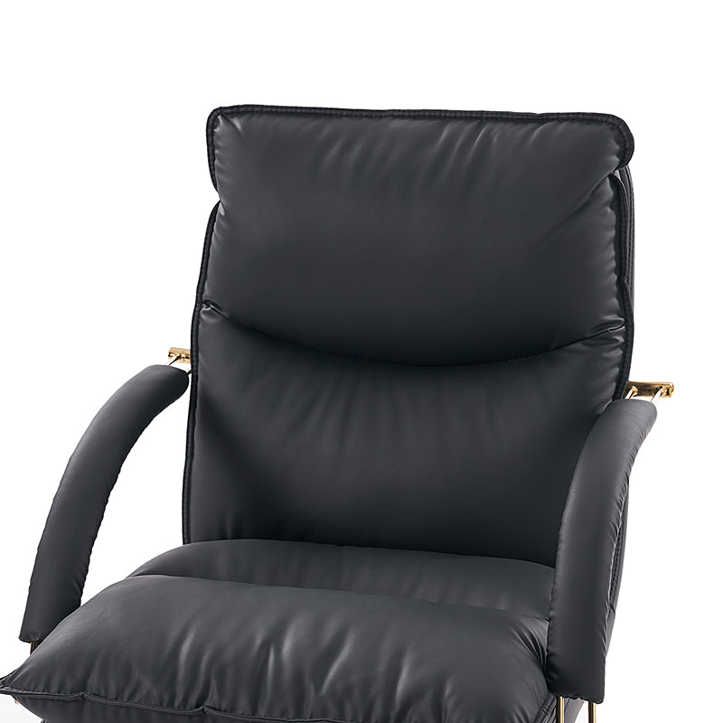 Sandy Ergonomic PU Leather Swivel Office Chair with Armrests