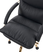 Sandy Ergonomic PU Leather Swivel Office Chair with Armrests