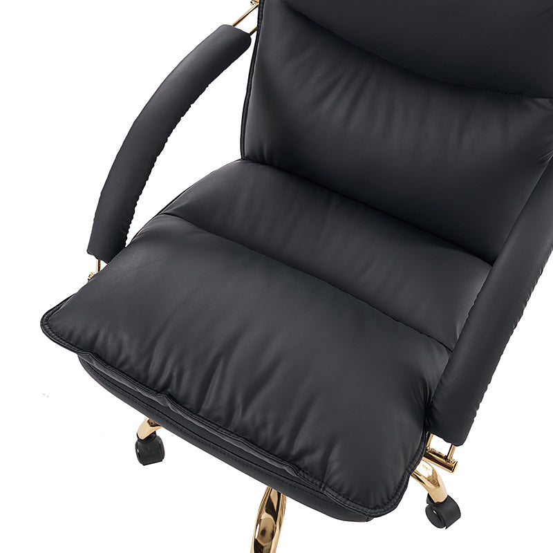 Sandy Ergonomic PU Leather Swivel Office Chair with Armrests