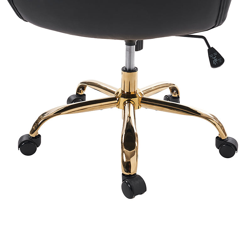 Sandy Ergonomic PU Leather Swivel Office Chair with Armrests