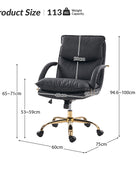 Sandy Ergonomic PU Leather Swivel Office Chair with Armrests