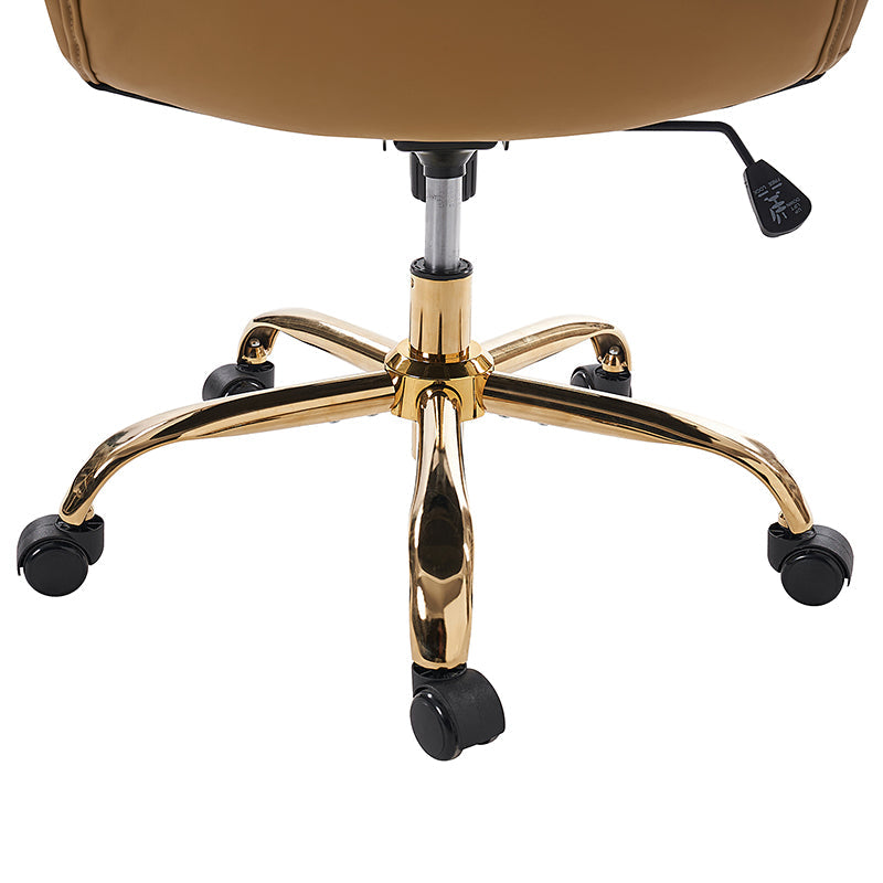 Sandy Ergonomic PU Leather Swivel Office Chair with Armrests