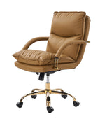Sandy Ergonomic PU Leather Swivel Office Chair with Armrests