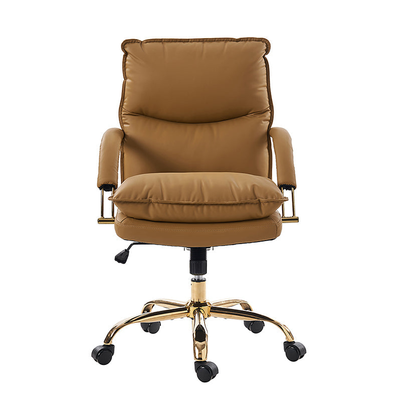 Sandy Ergonomic PU Leather Swivel Office Chair with Armrests