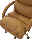 Sandy Ergonomic PU Leather Swivel Office Chair with Armrests